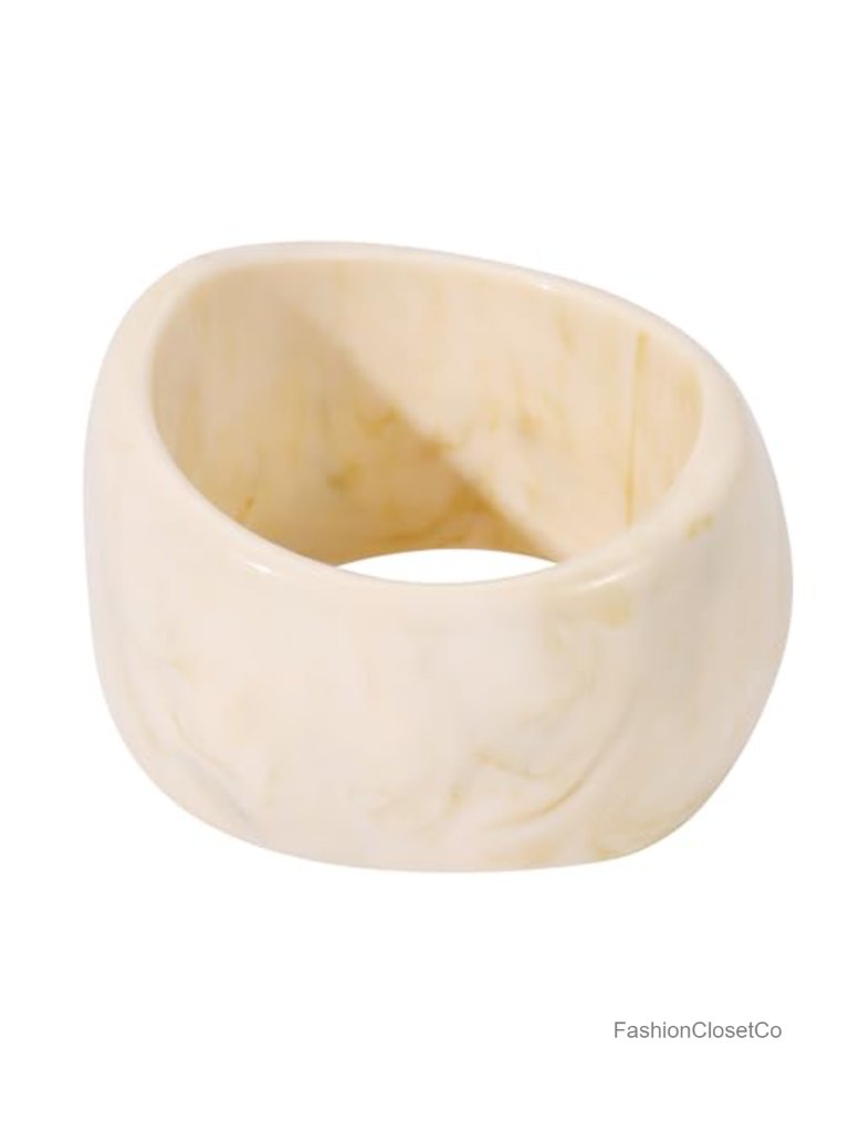 Chunky Resin Bangle Bracelet Irregular Geometric Vintage Wide Cuff